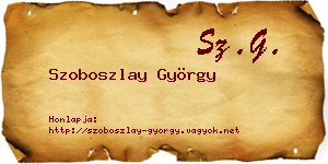 Szoboszlay György névjegykártya