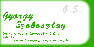 gyorgy szoboszlay business card