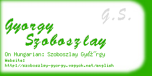 gyorgy szoboszlay business card